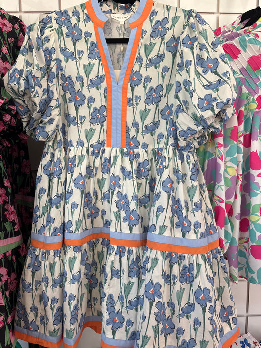 Blue flowered entro dress