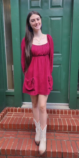 Flirty Fun Garnet Game day dress