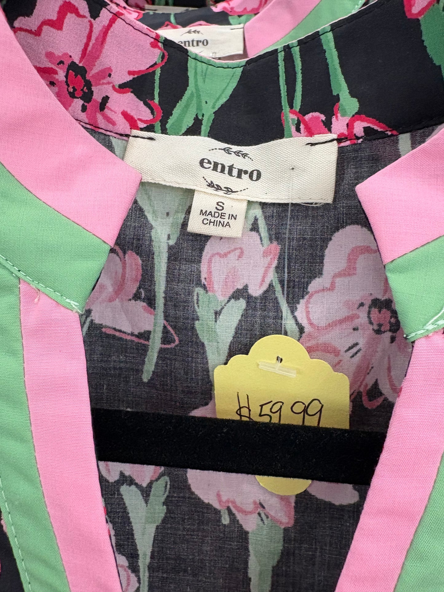 Entro black and pink floral dress