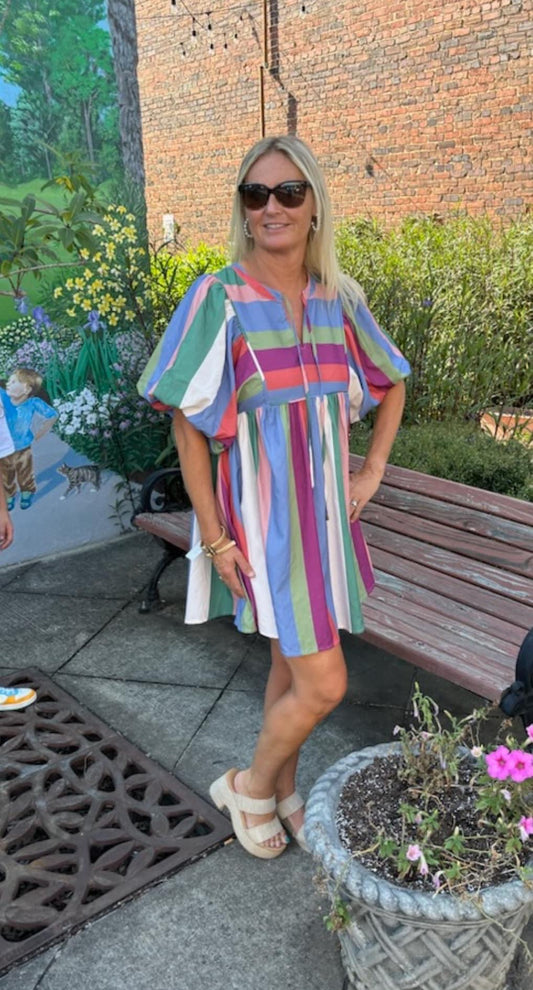 Mable Plum Stripe Dress