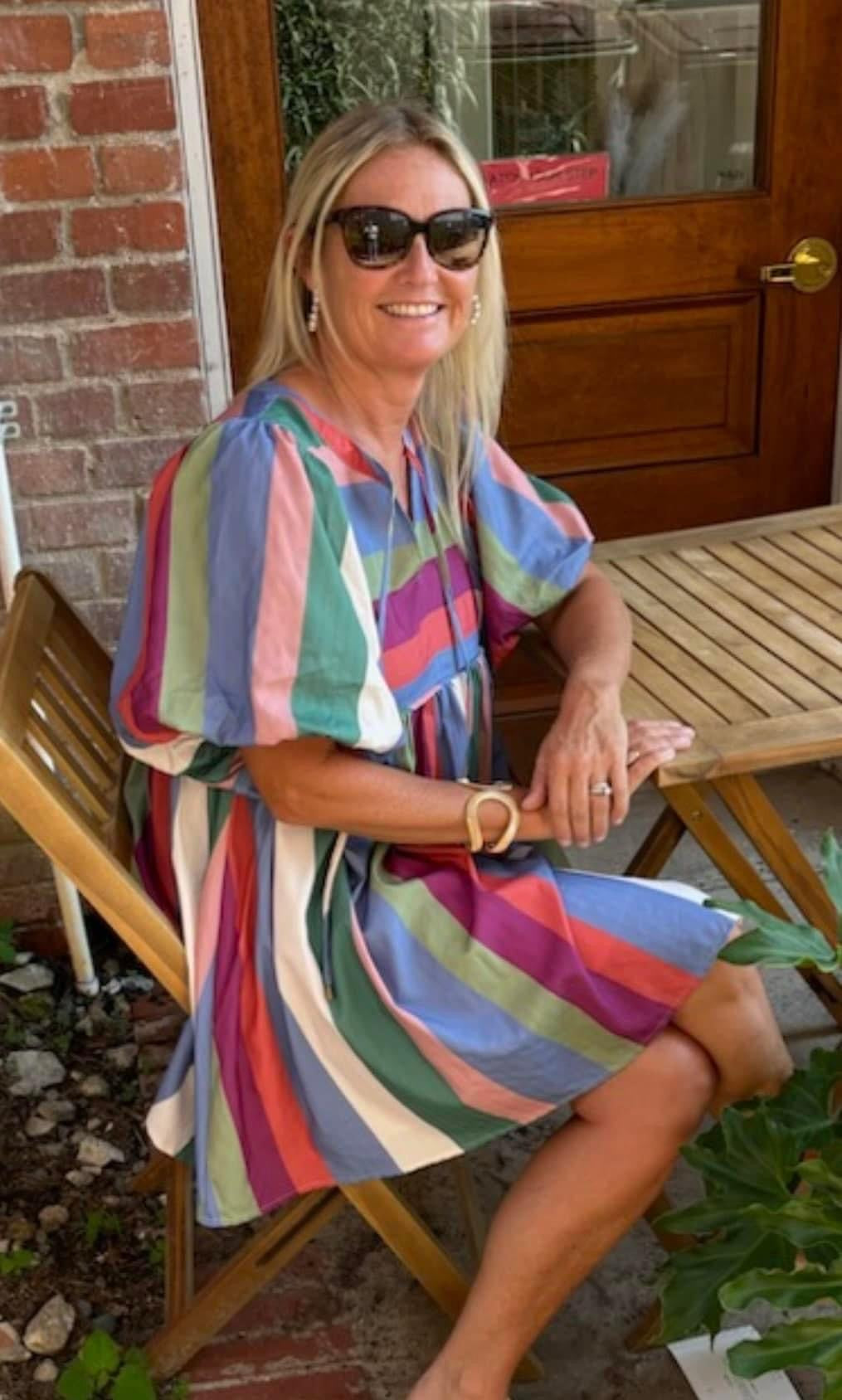 Mable Plum Stripe Dress