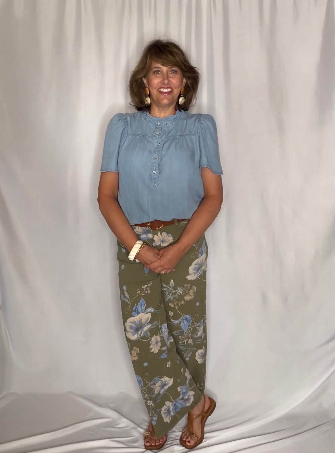 Morning Mist Ruffle Top