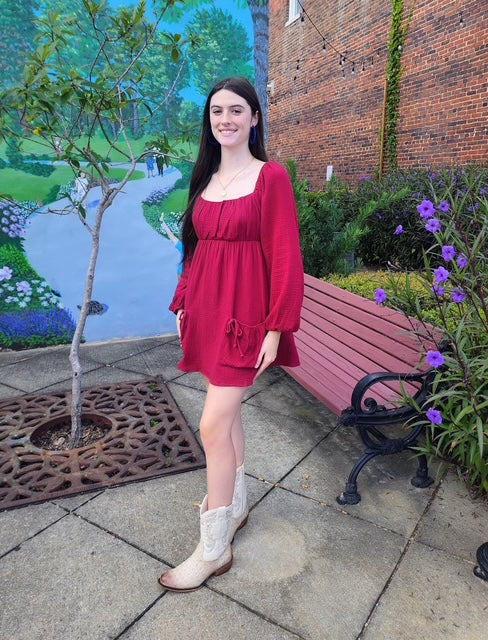 Flirty Fun Garnet Game day dress