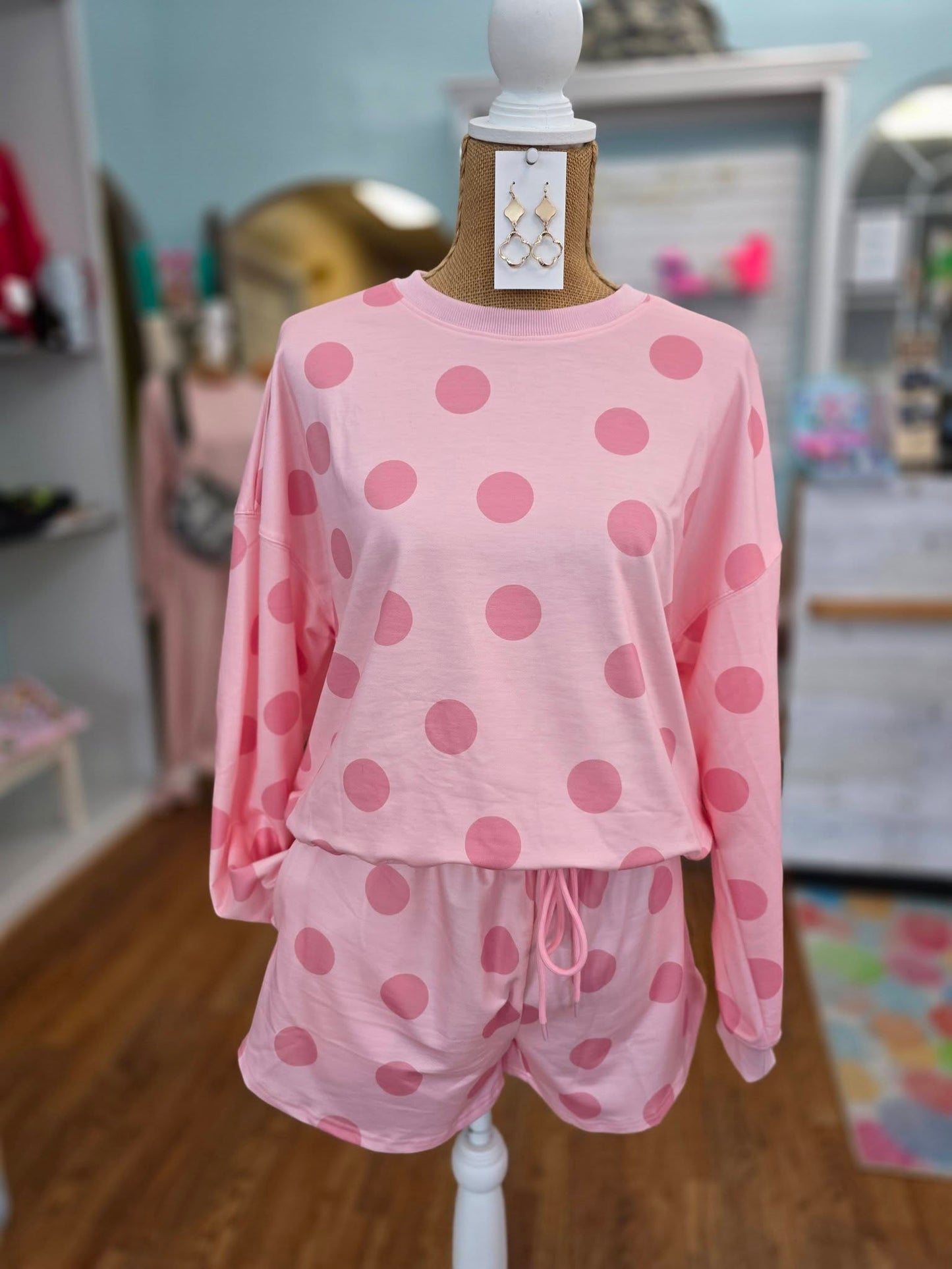 Charming Pink Polka Dot Set