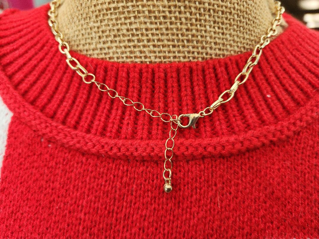 Golden Heart & Charm Chain Necklace