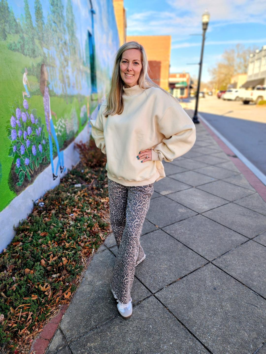Wild Grace Wide-Leg Leopard Pants
