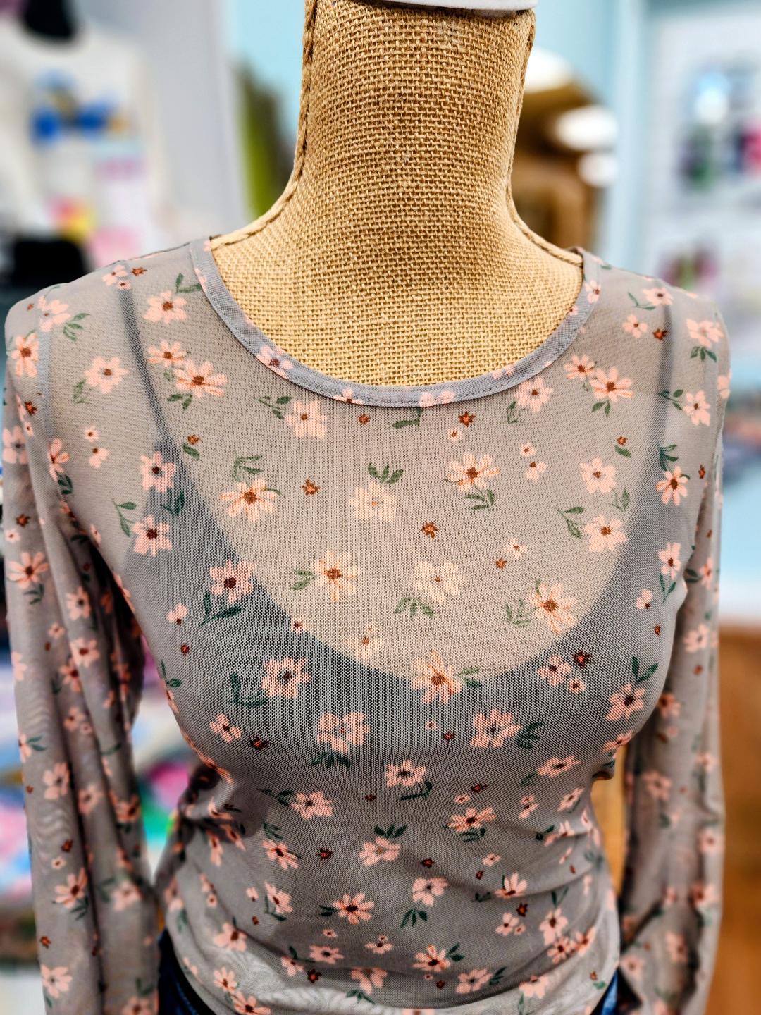 Soft Meadow Ditsy Sheer Top