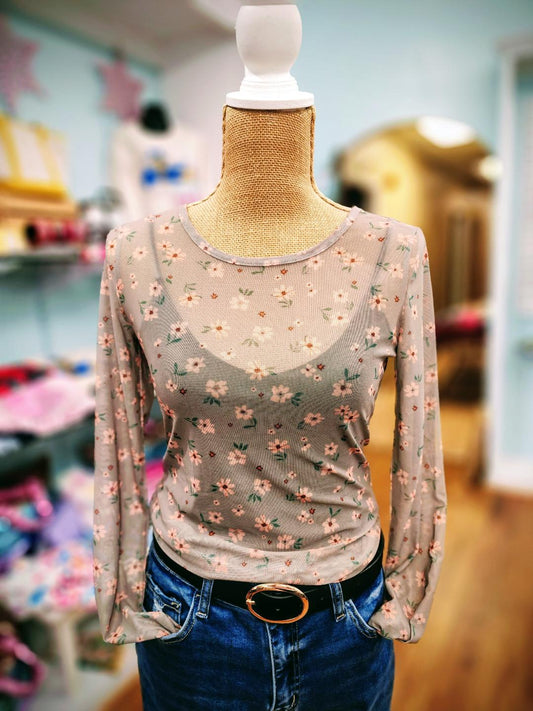 Soft Meadow Ditsy Sheer Top