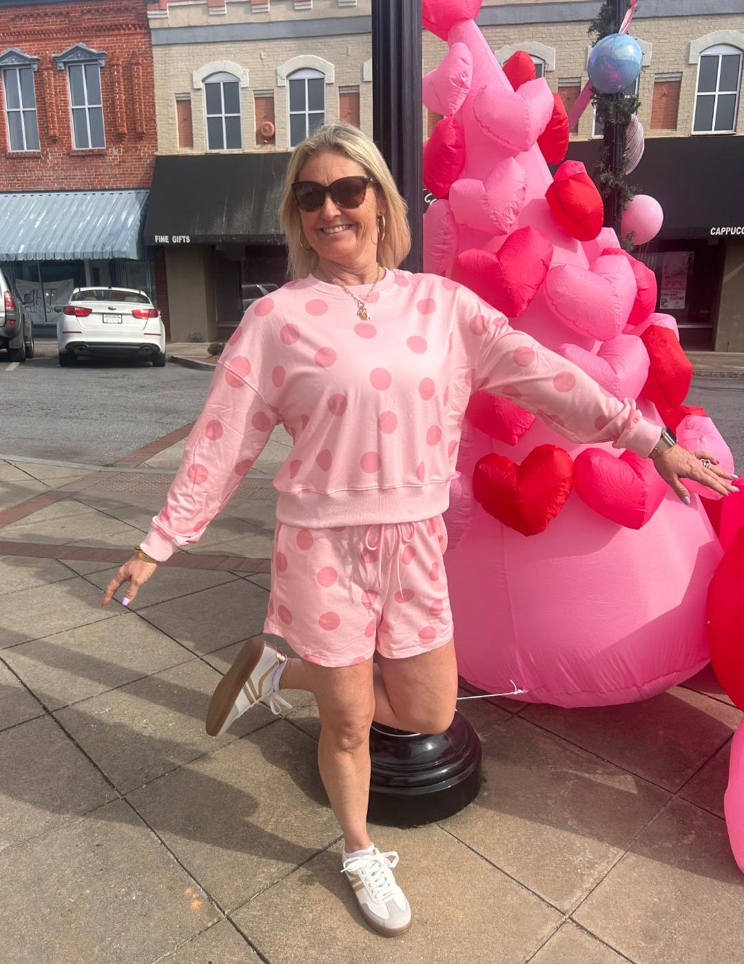 Charming Pink Polka Dot Set