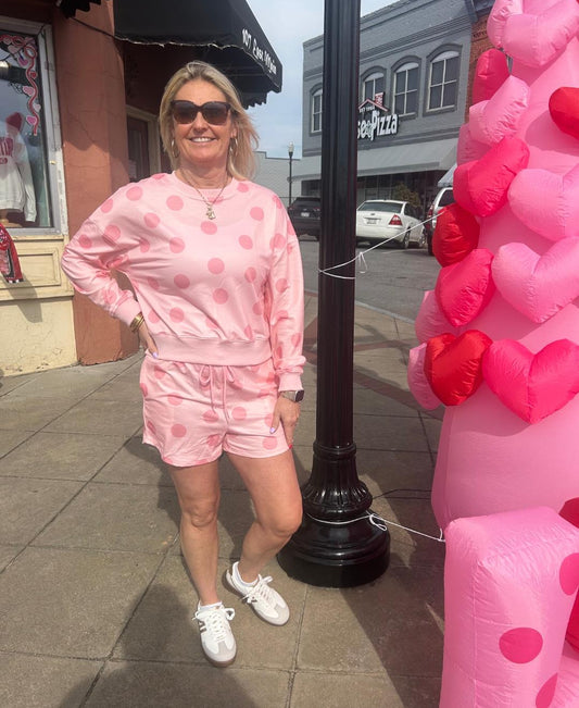 Charming Pink Polka Dot Set