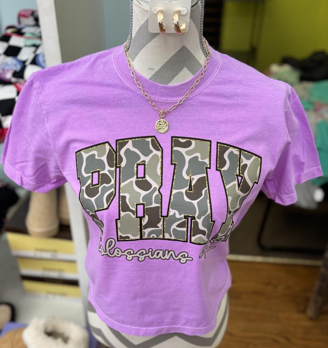 Faith & Camo Crop Tee
